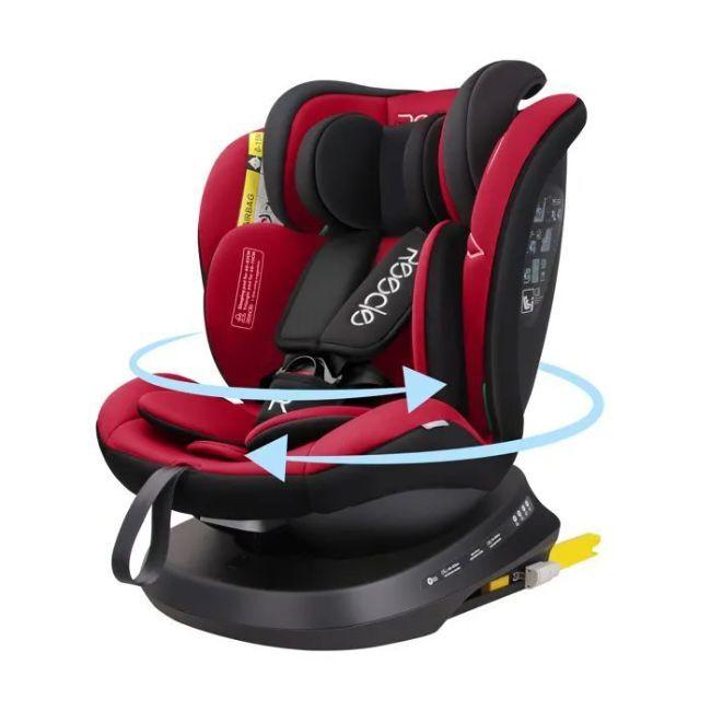 Reecle i-Size Siège Auto 360° Pivotant ISOFIX de la naissance à 12 ans (0-36 kg) Rouge - État correct sur Label Emmaüs